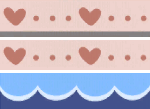 Thumbnail Two versions of a heart border and a wave border