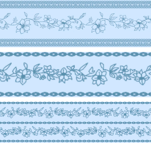 Thumbnail 3 blue floral borders