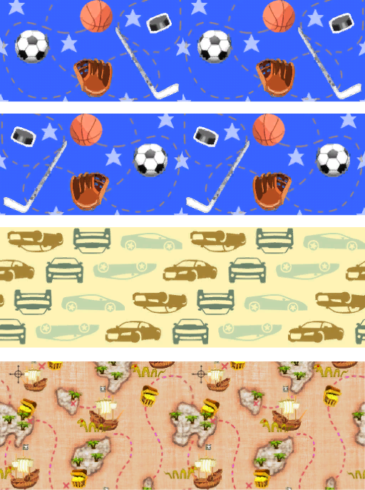 Thumbnail 2 sports borders, a car border, and a pirate treasure border
