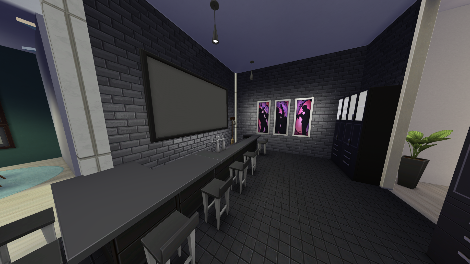Thumbnail The kitchen features a full bar with TV, for sports
