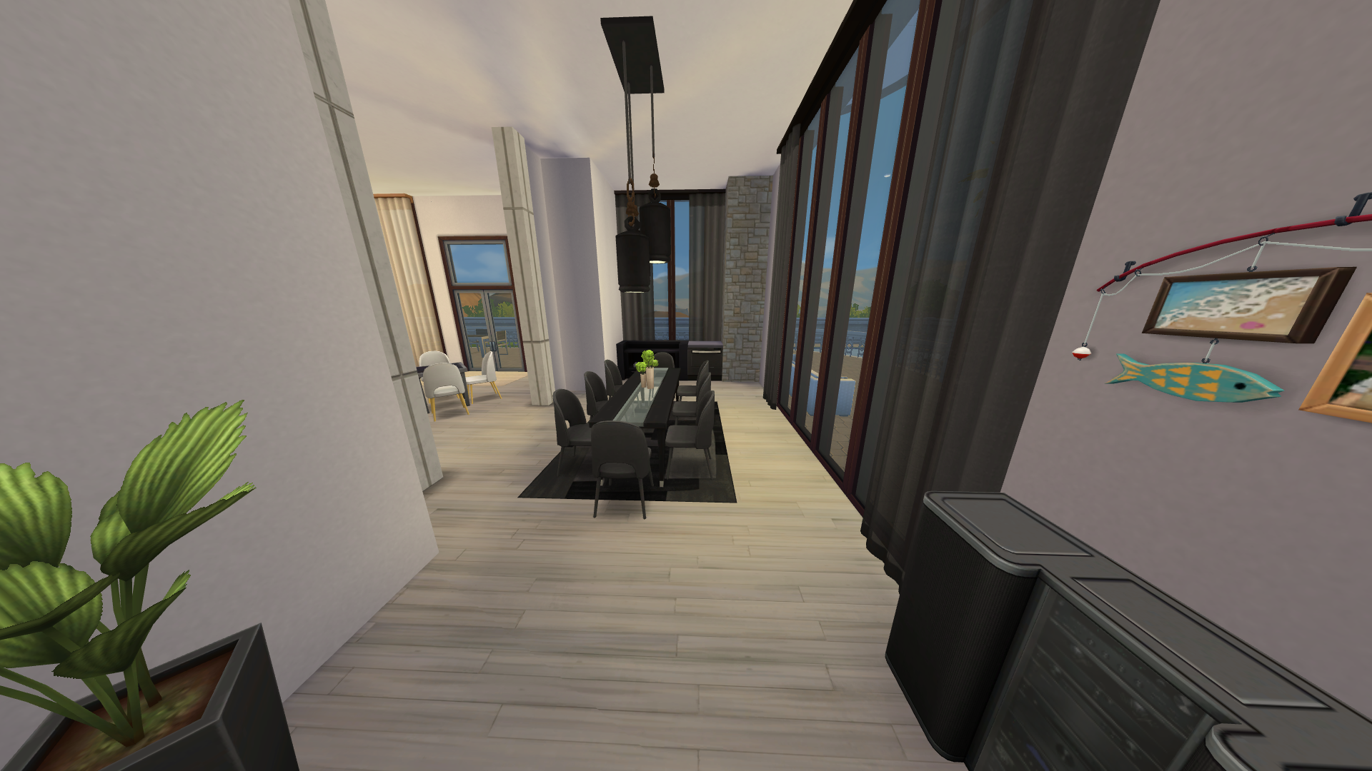 Thumbnail The formal dining room features seating for 8, a bar, and access to the ground floor deck