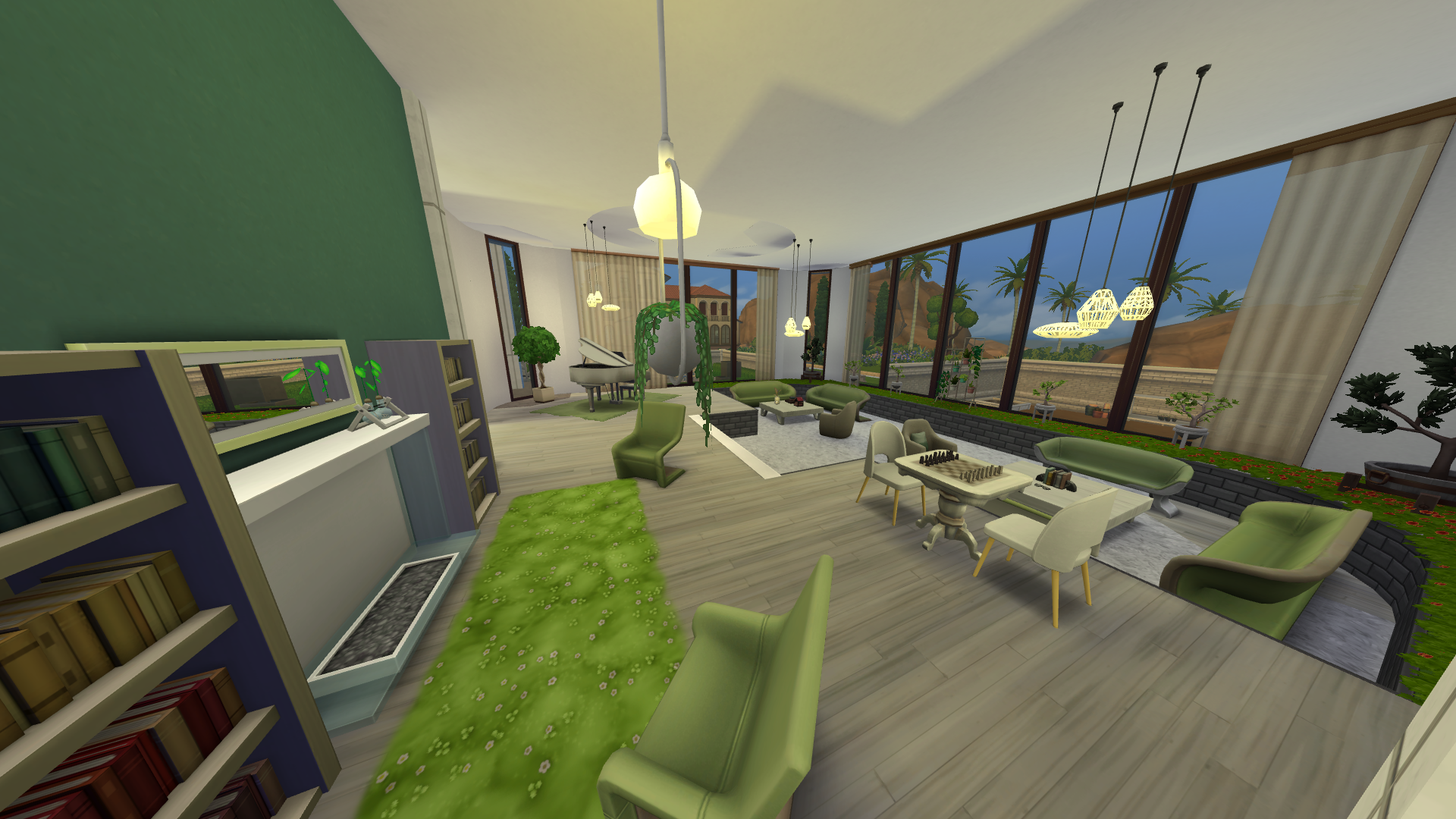 Thumbnail The formal sitting room features a sunken conversation pit, piano, fireplace, and fantastic views