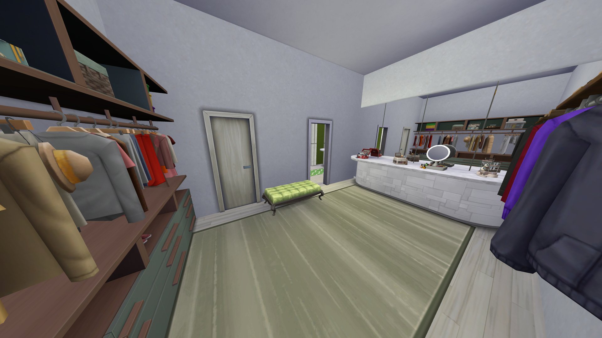 Thumbnail The primary suite on the first floor has a large walk in closet