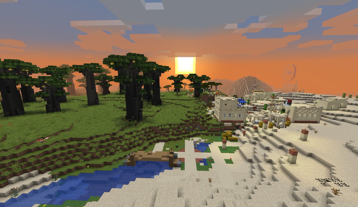 A village in a new biome