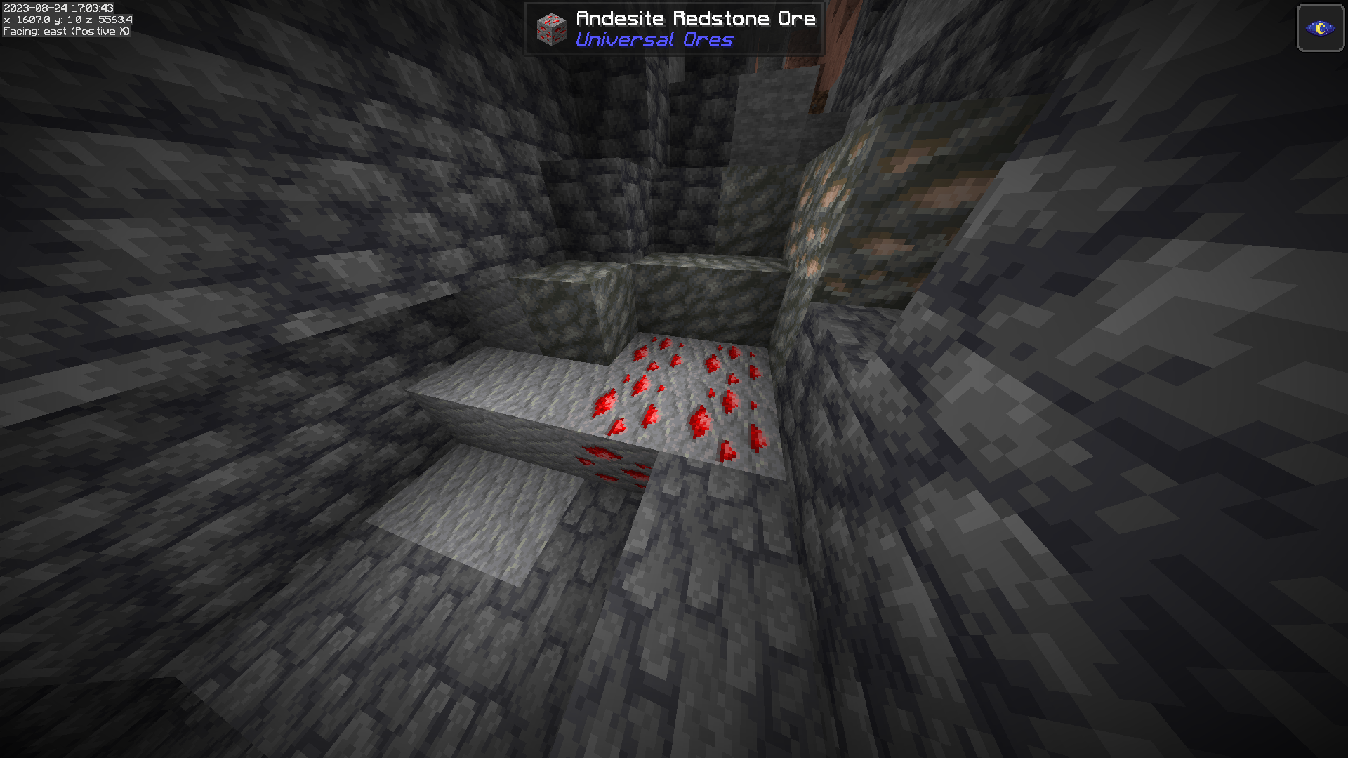 andesite redstone ore and tuff iron ore