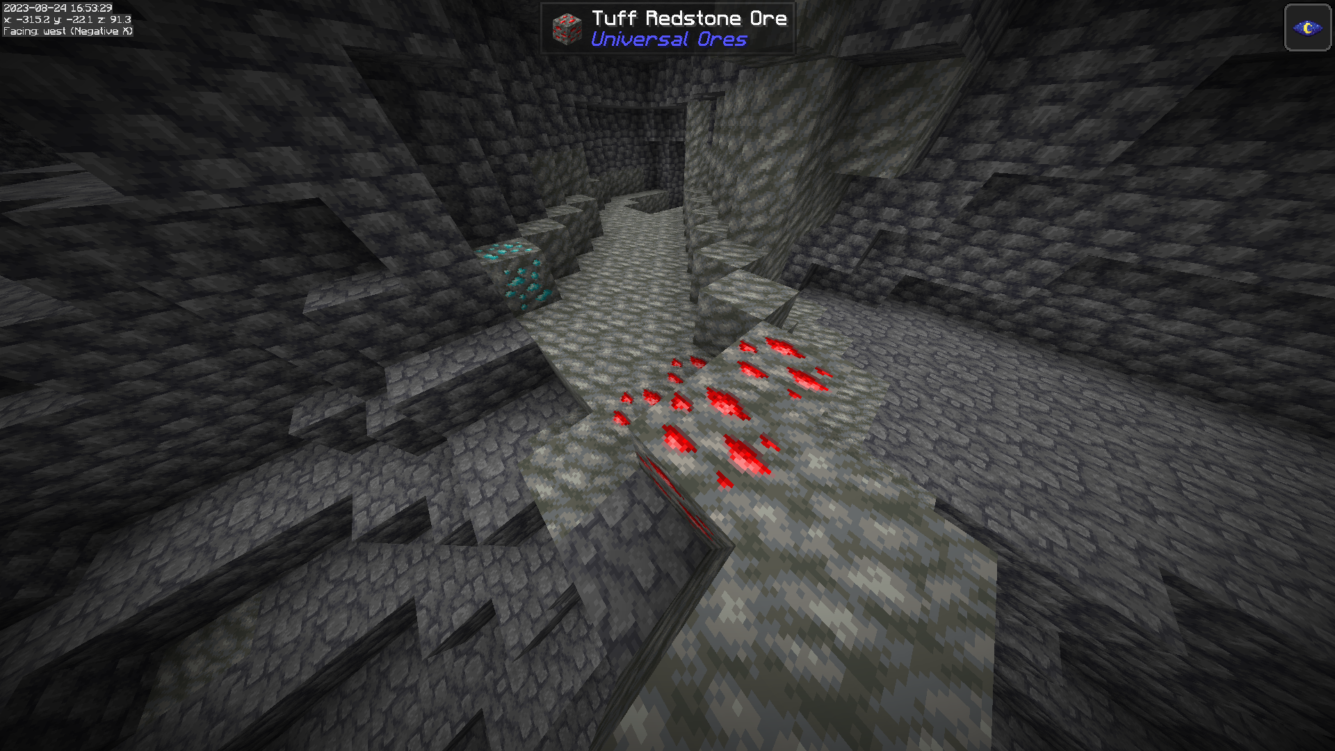 tuff diamond and redstone ores