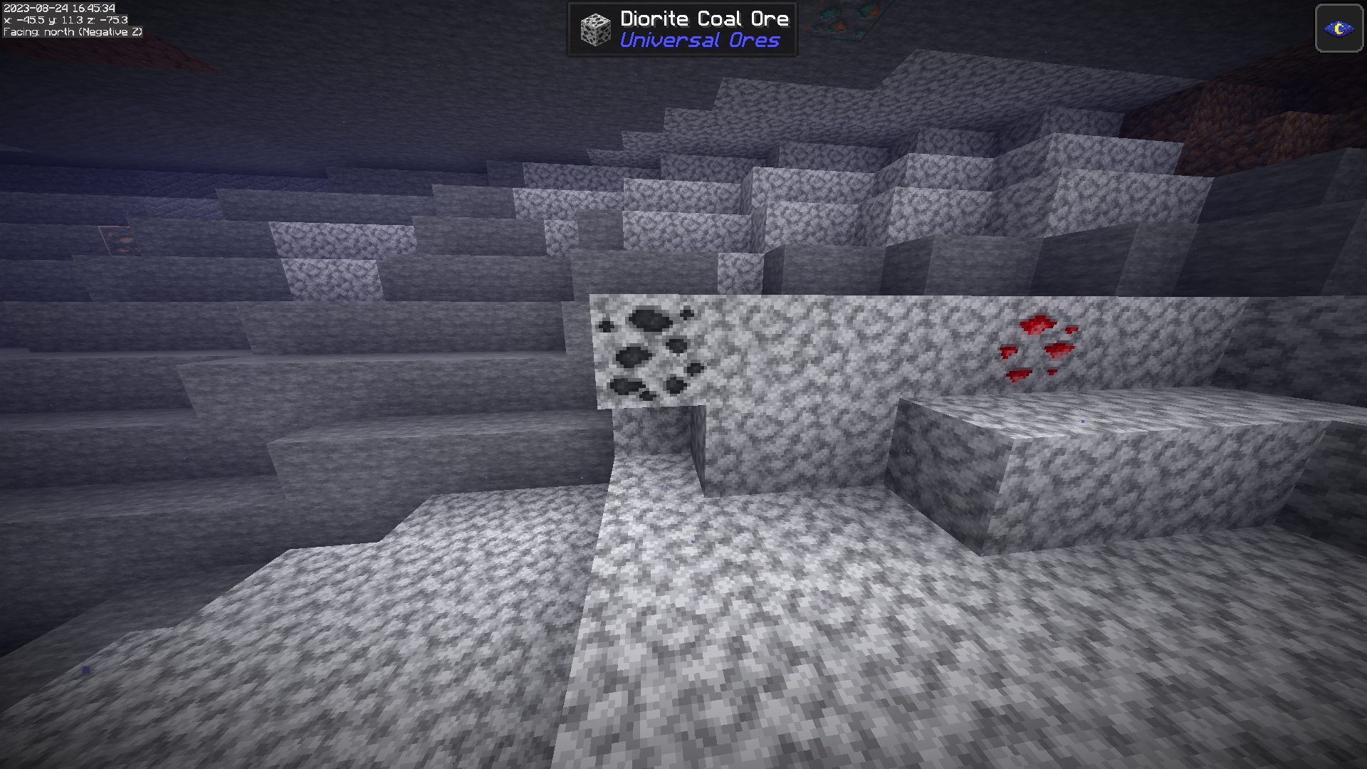 diorite coal and redstone ores