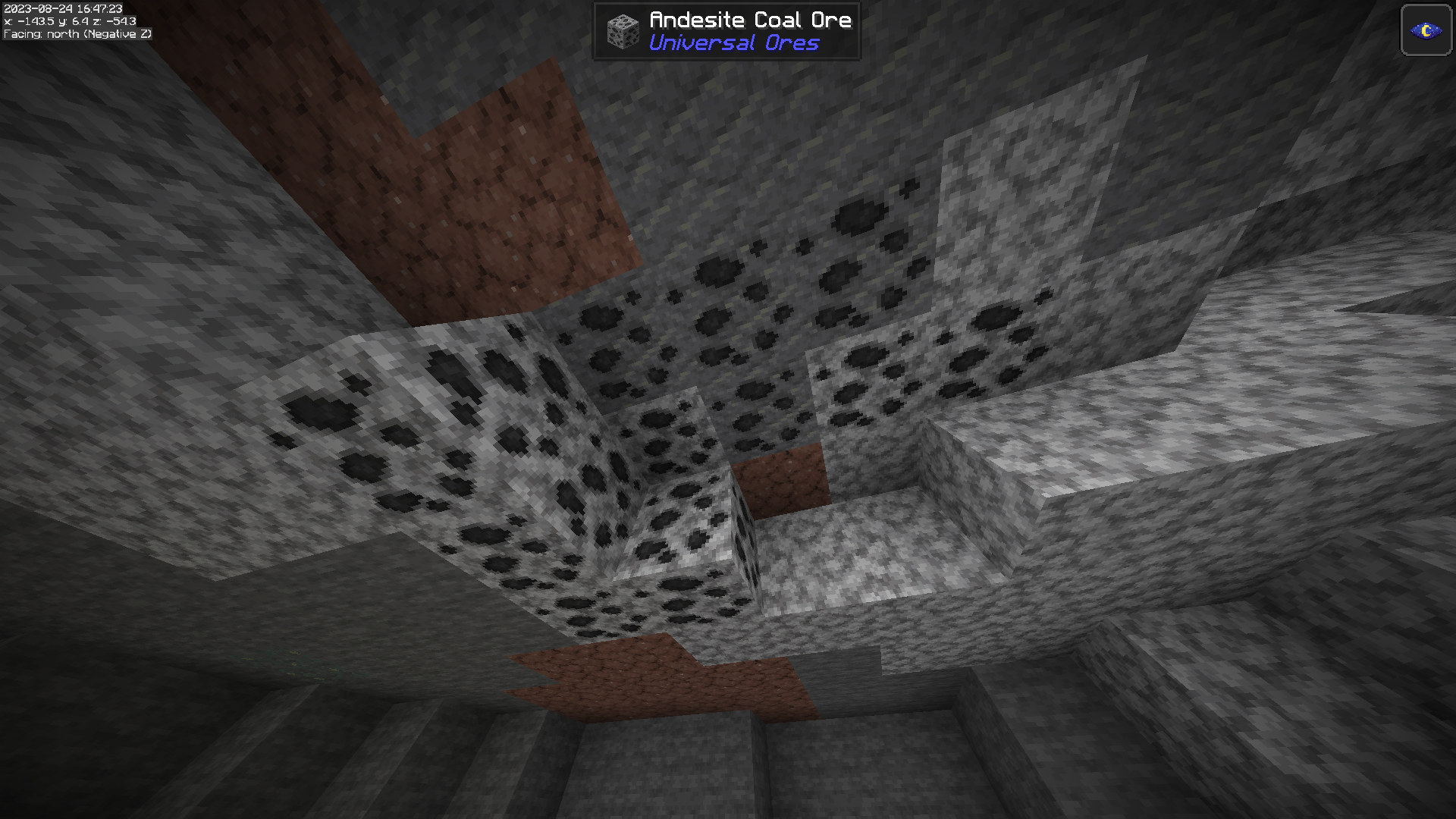 andesite and diorite coal ores