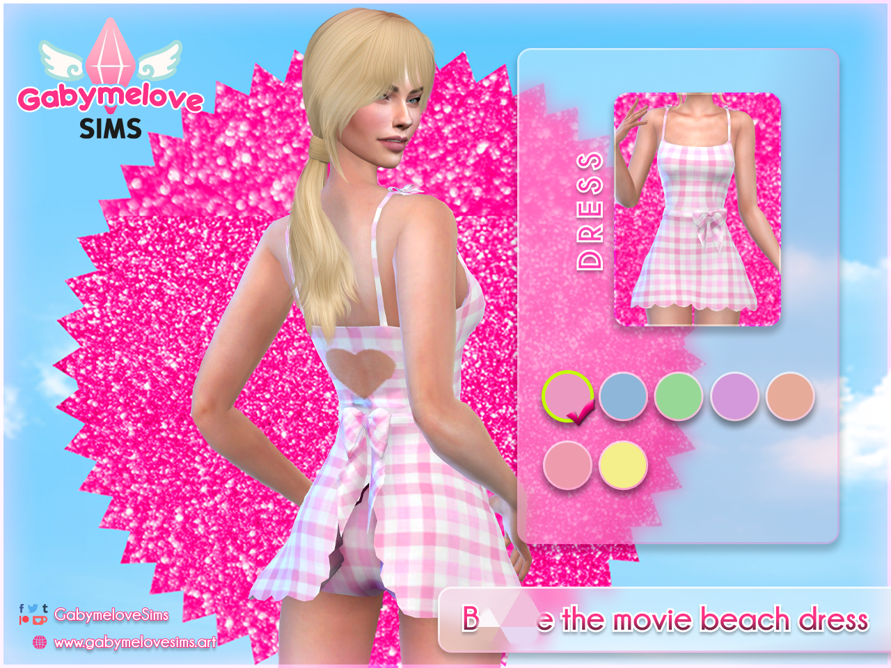 Install Barbie Pink Gingham Beach Dress The Sims 4 Mods Curseforge 8570