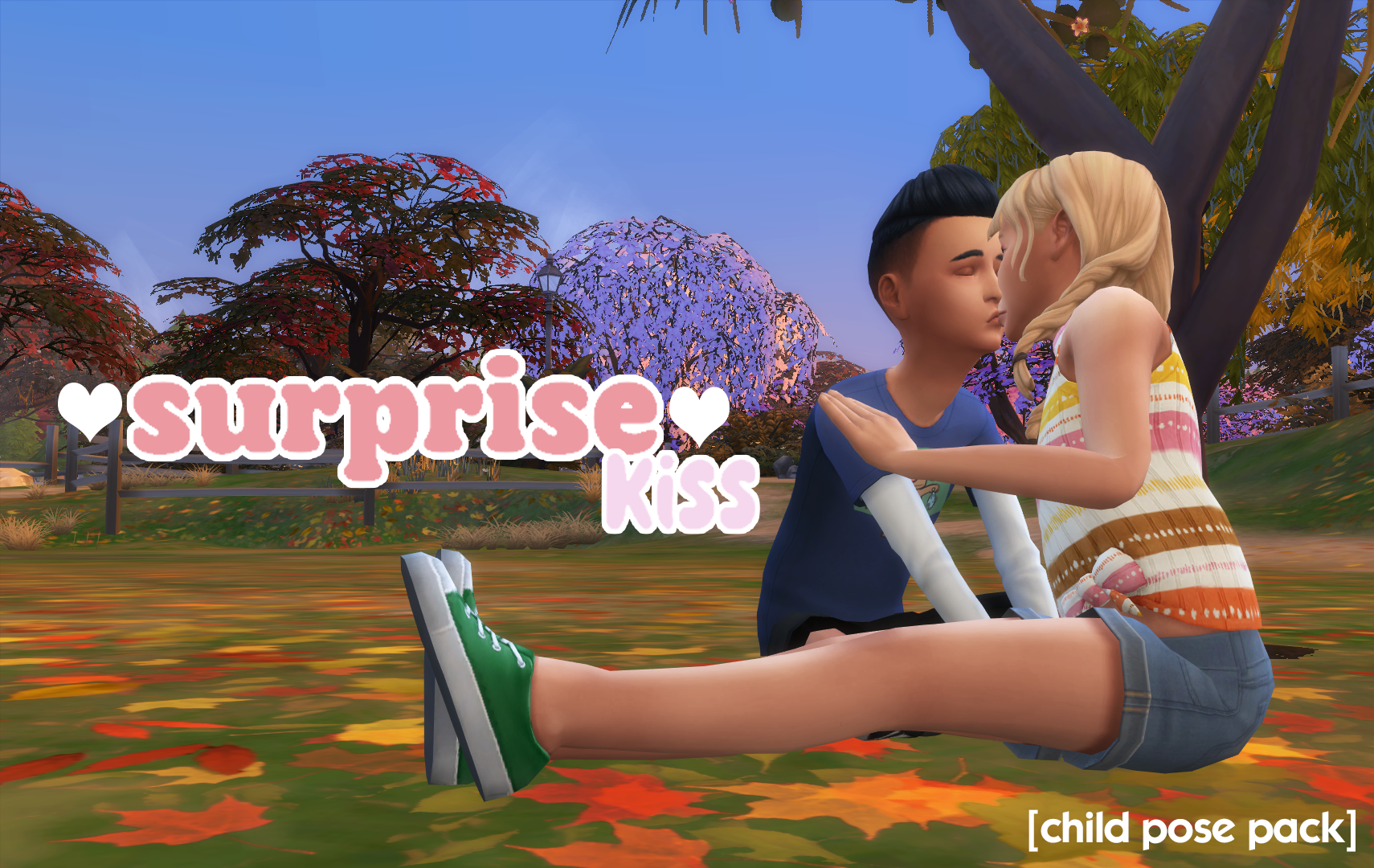 Surprise kiss / child pose