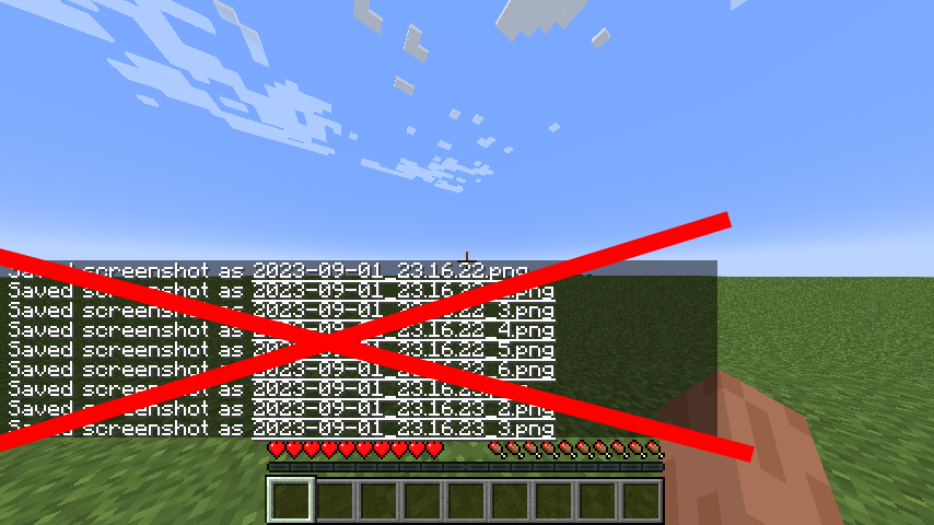 Thumbnail It just removes the "Saved screenshot at xxxxx" message from the game