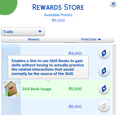Skill Book Usage Reward Trait
