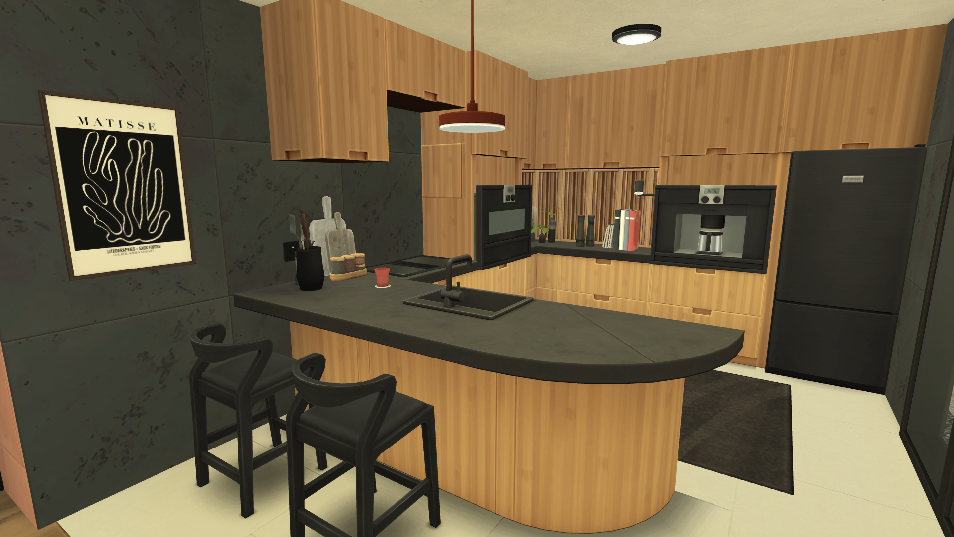 Thumbnail The kitchen is fully equipped and ready to entertain, in a pleasing neutral wood tone