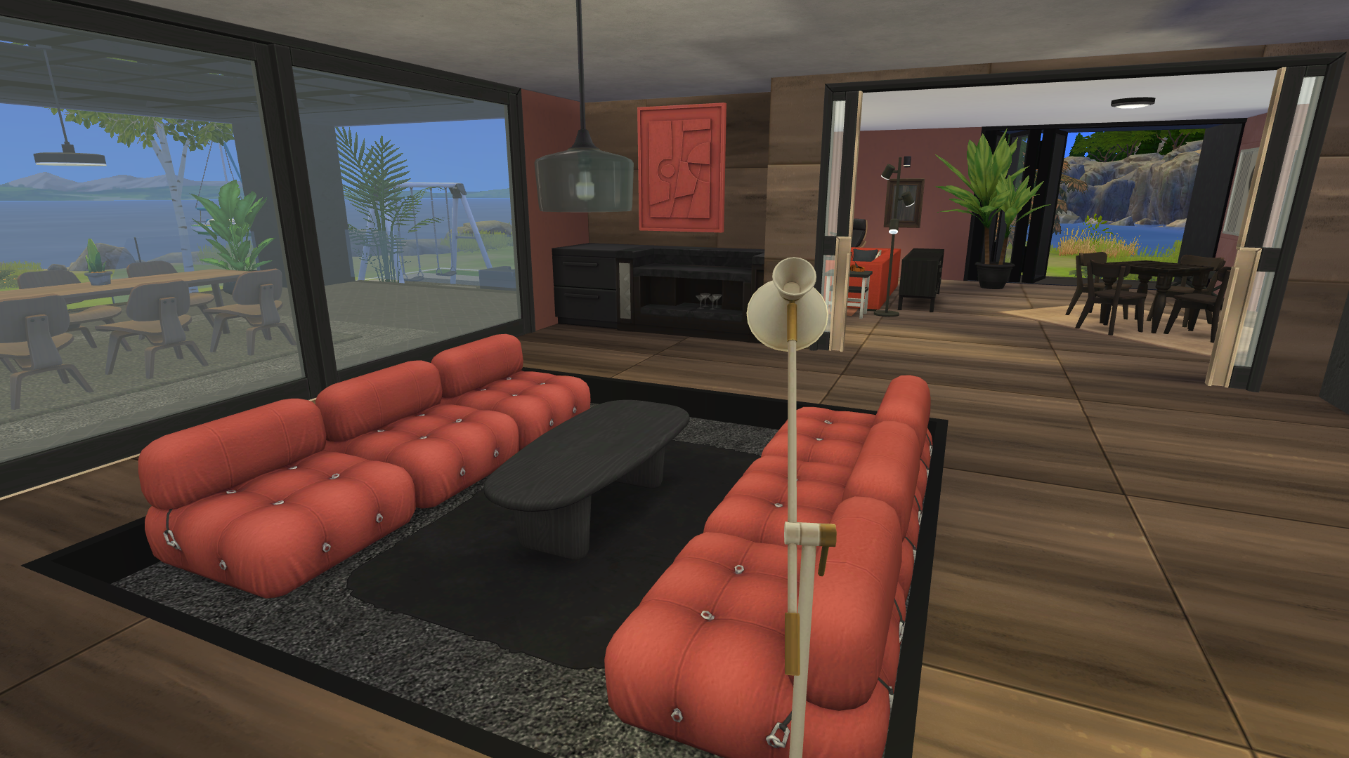 Thumbnail The main hall has a sunken conversation pit for conversing