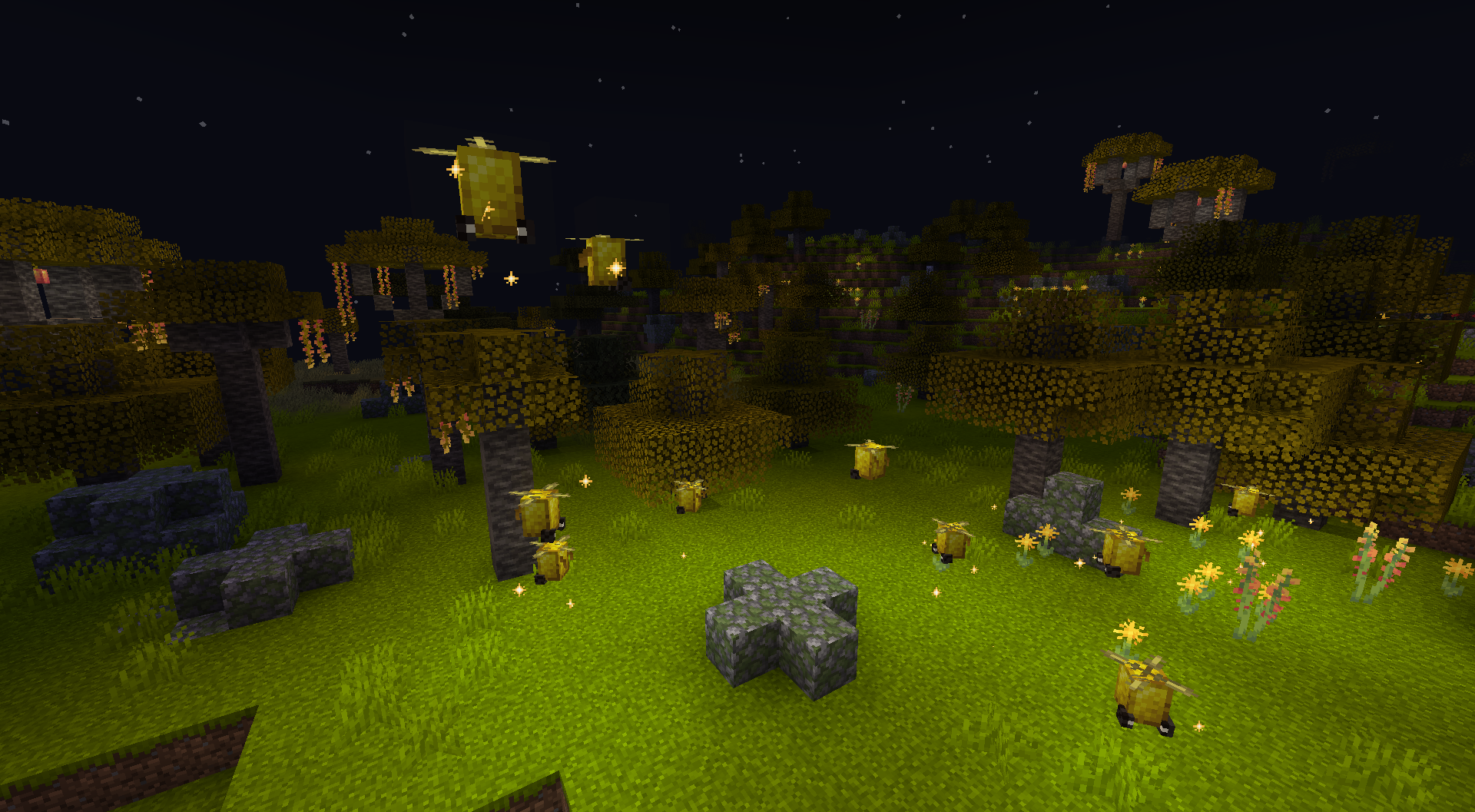Thumbnail A gathering of sun spinners bred from the solar flower, and spawning during the night
