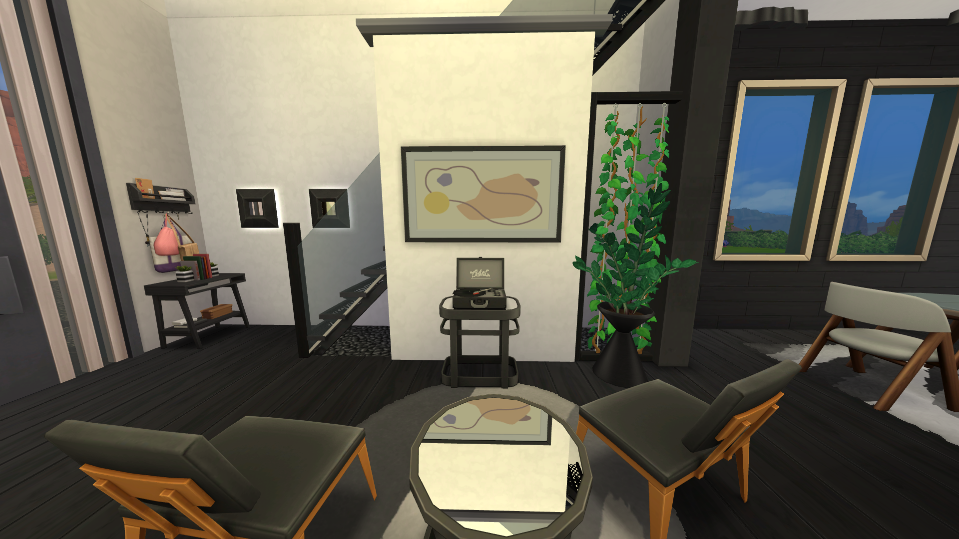 Thumbnail The living room has a fantastic modern art TV, and seating for two