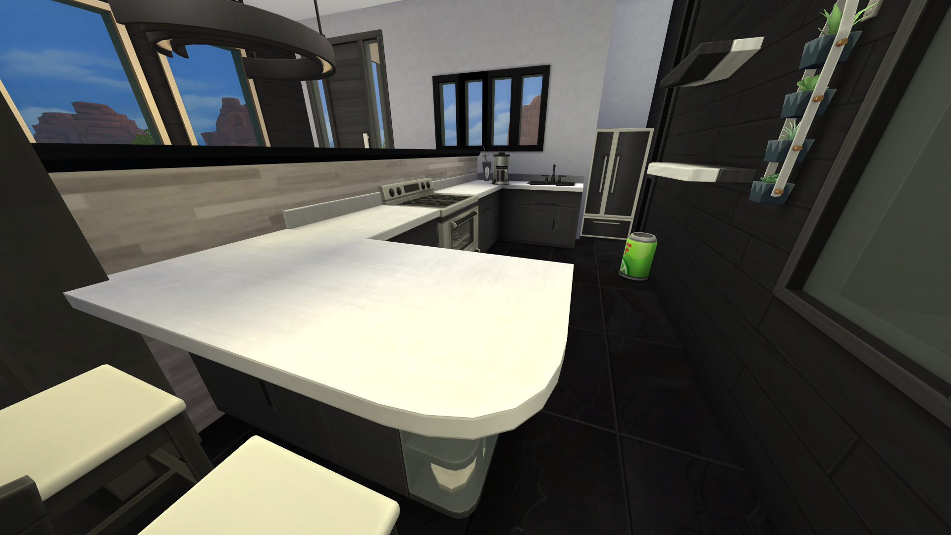Thumbnail The kitchen is fully high end and has a peninsula island for two