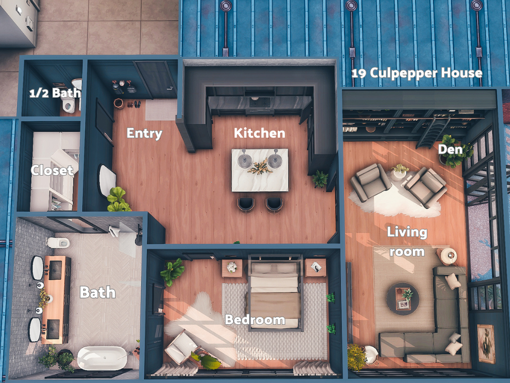 Cozy Apartment Culpepper House - Screenshots - The Sims 4 Rooms / Lots ...