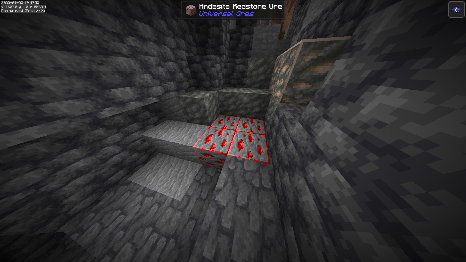 andesite redstone ore and tuff iron ore