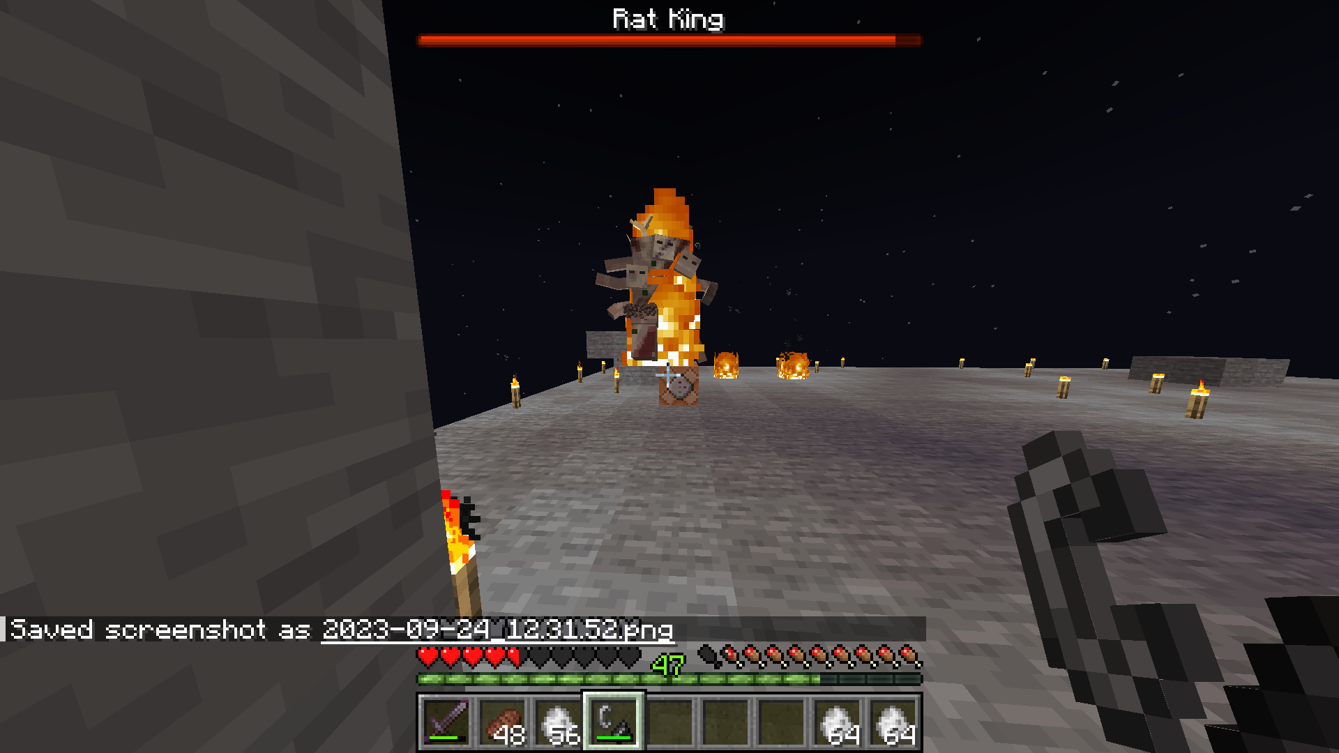 Rat king on fire