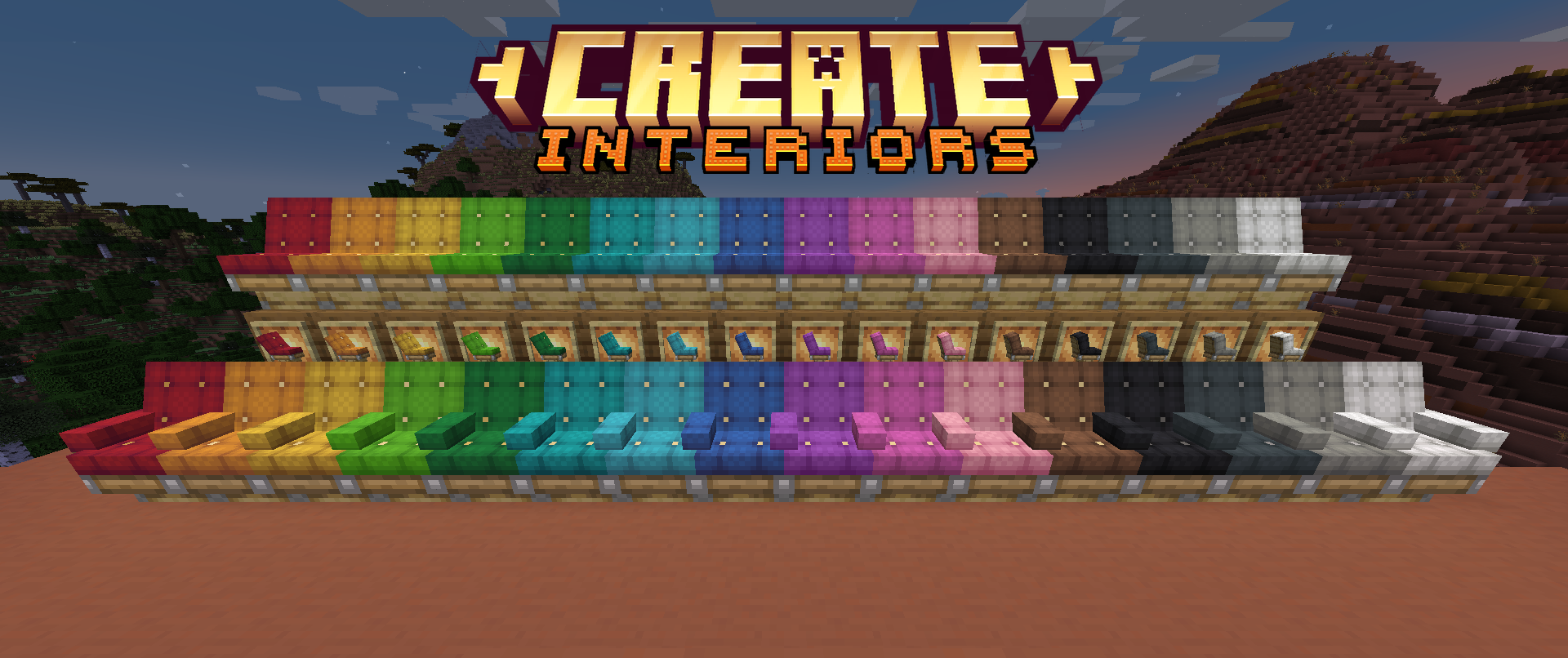 Colored chair blocks showcase