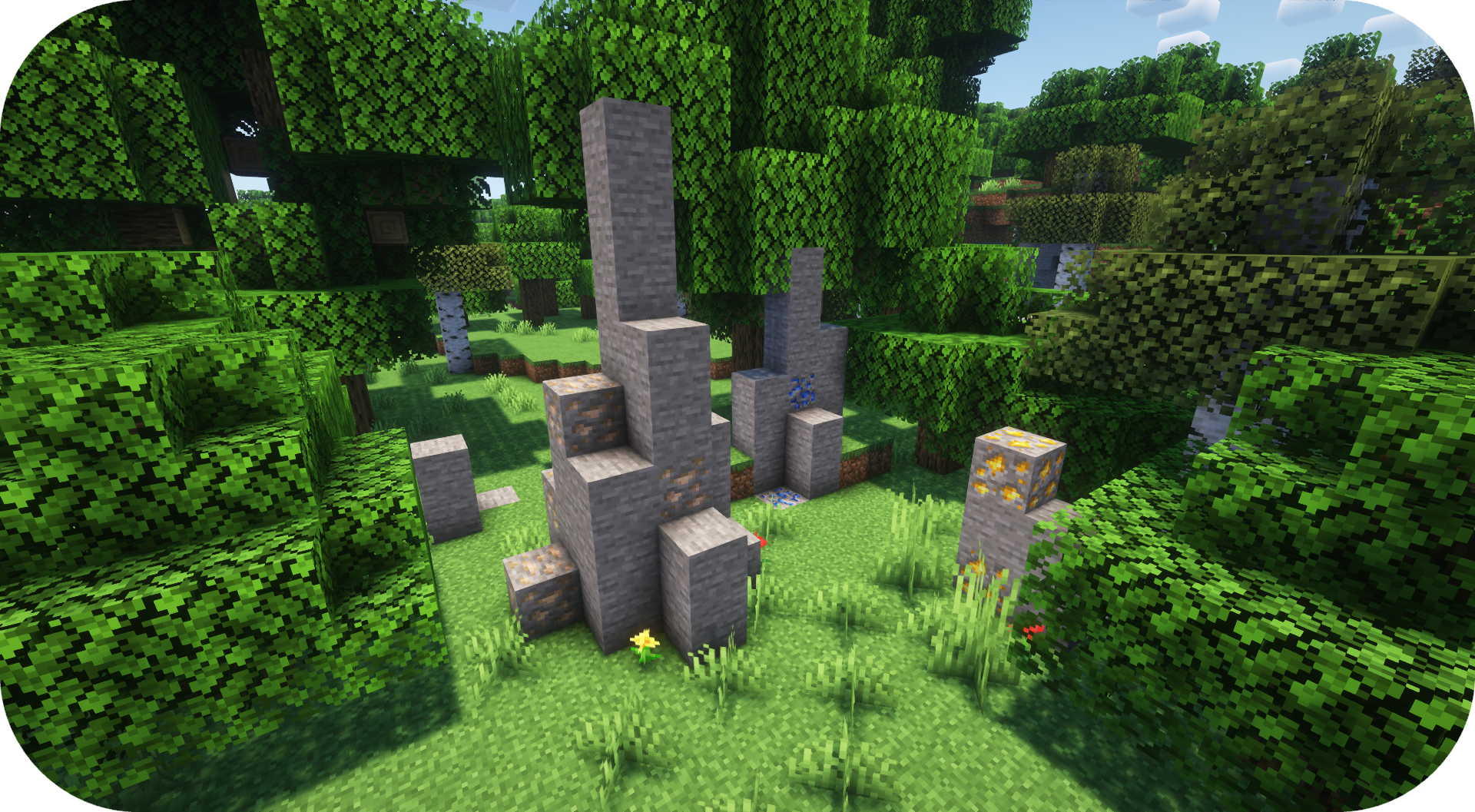 Protruding stone spikes rich of ores