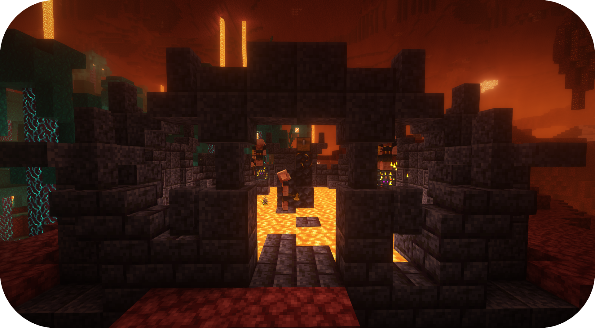 Arena with a floor of lava