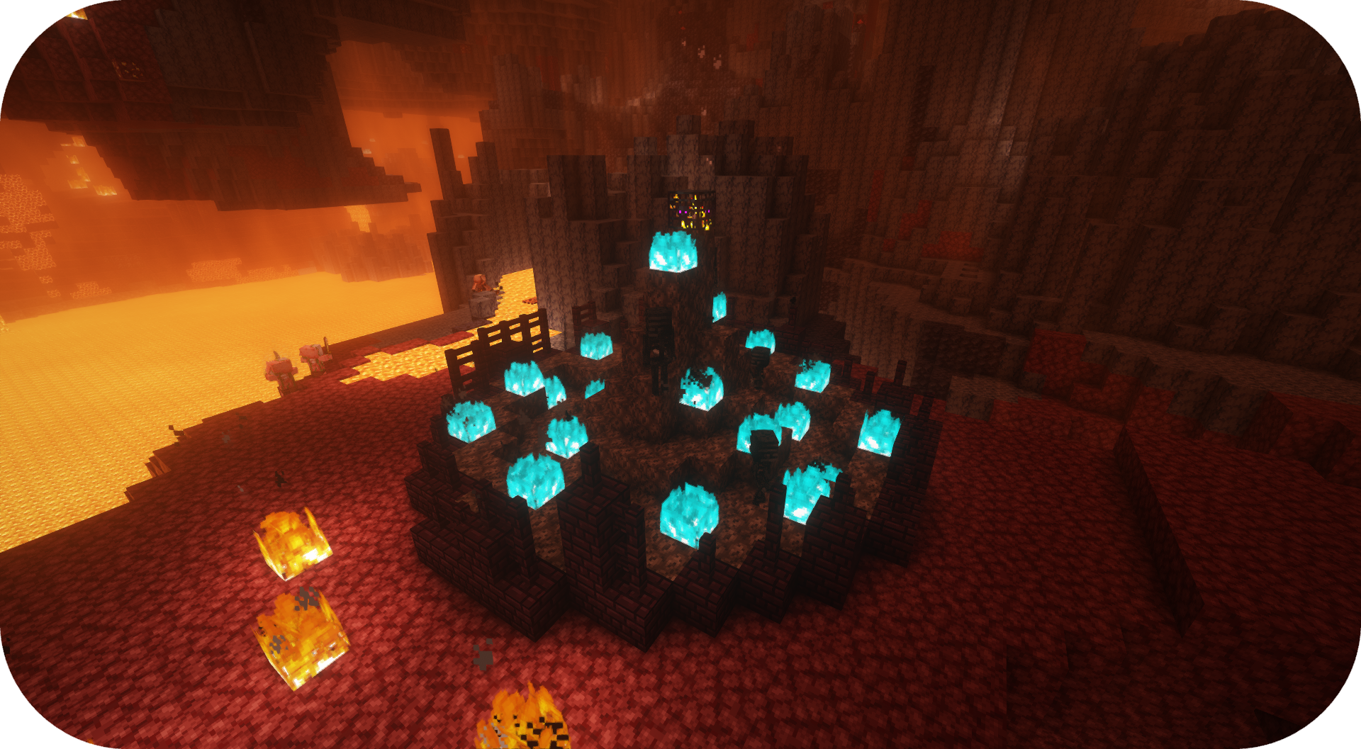 Deadly arena with wither enemies