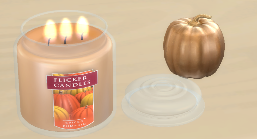 Flicker candles spiced pumpkin *Functional Screenshots The Sims 4