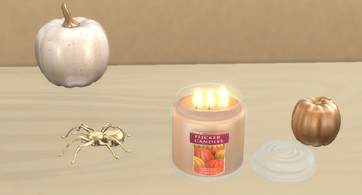 Flicker candles spiced pumpkin *Functional Screenshots The Sims 4