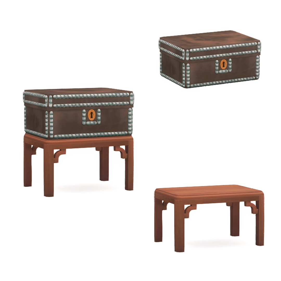 vintage leather chest & side table