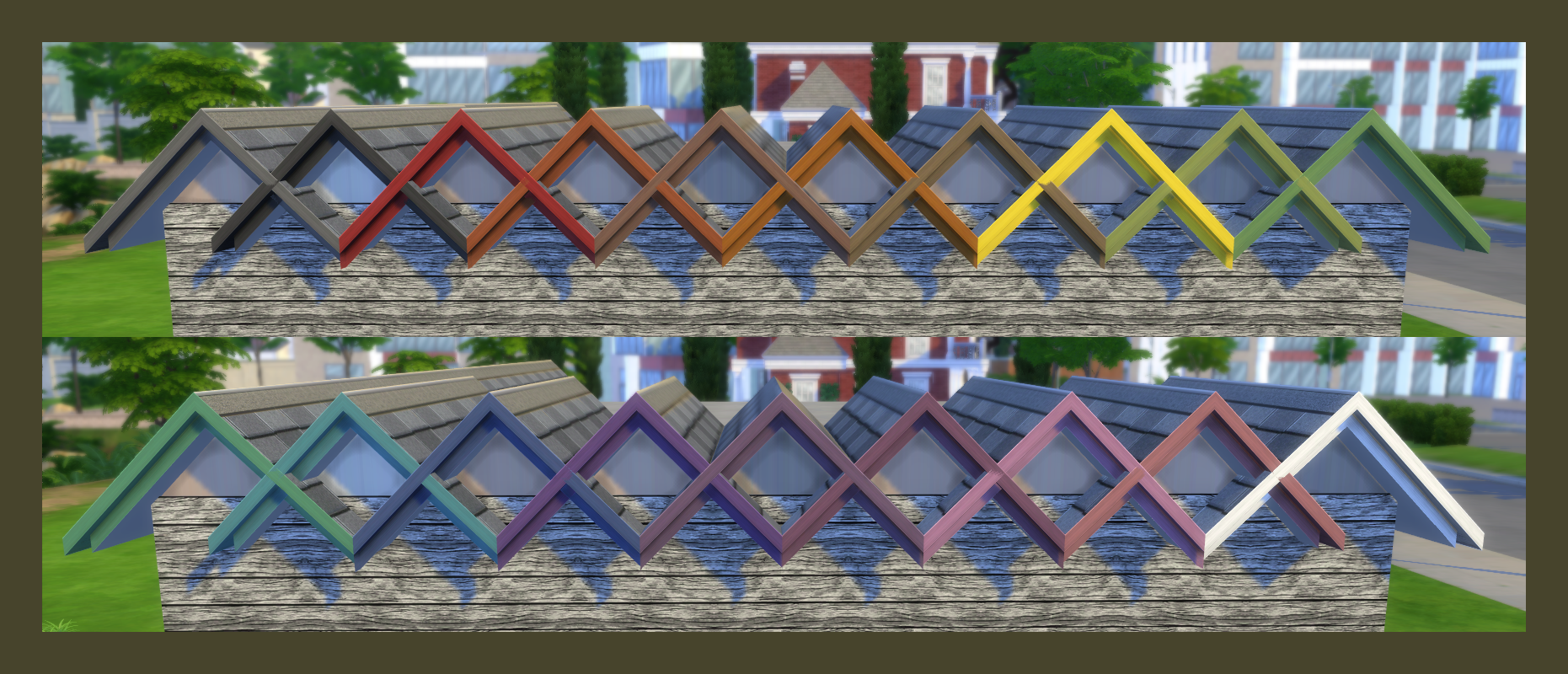 Stepped Roof Trim 19 Recolours Screenshots The Sims 4 Build / Buy