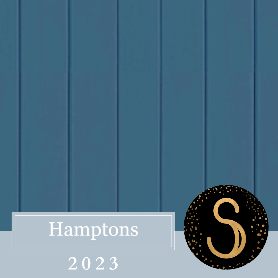 The Hamptons - Blue wood panel - Wallpaper