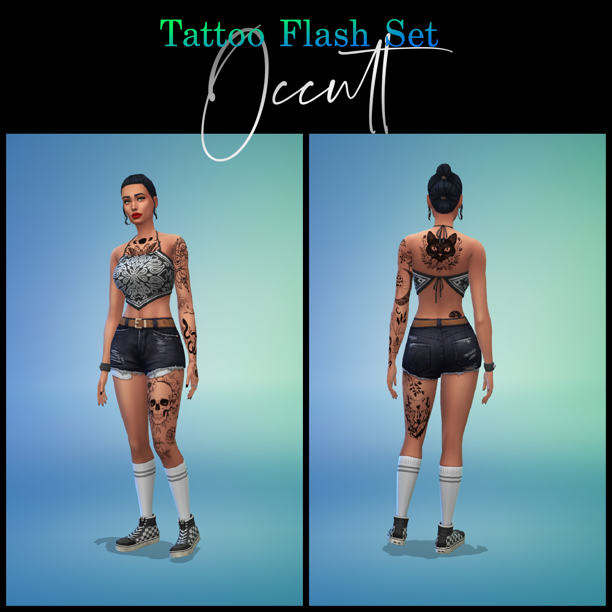 Witchy Occult Tattoo Set - The Sims 4 Create a Sim - CurseForge