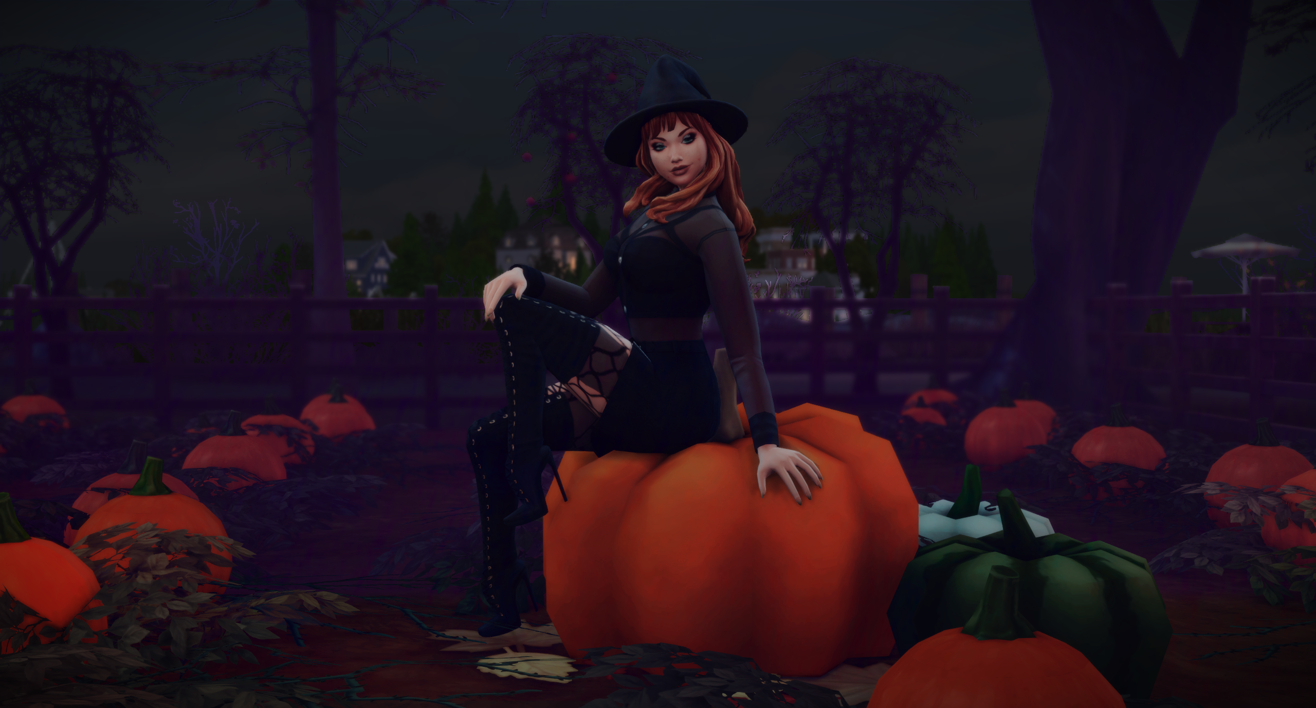 Sassy Witch On Pumpkin