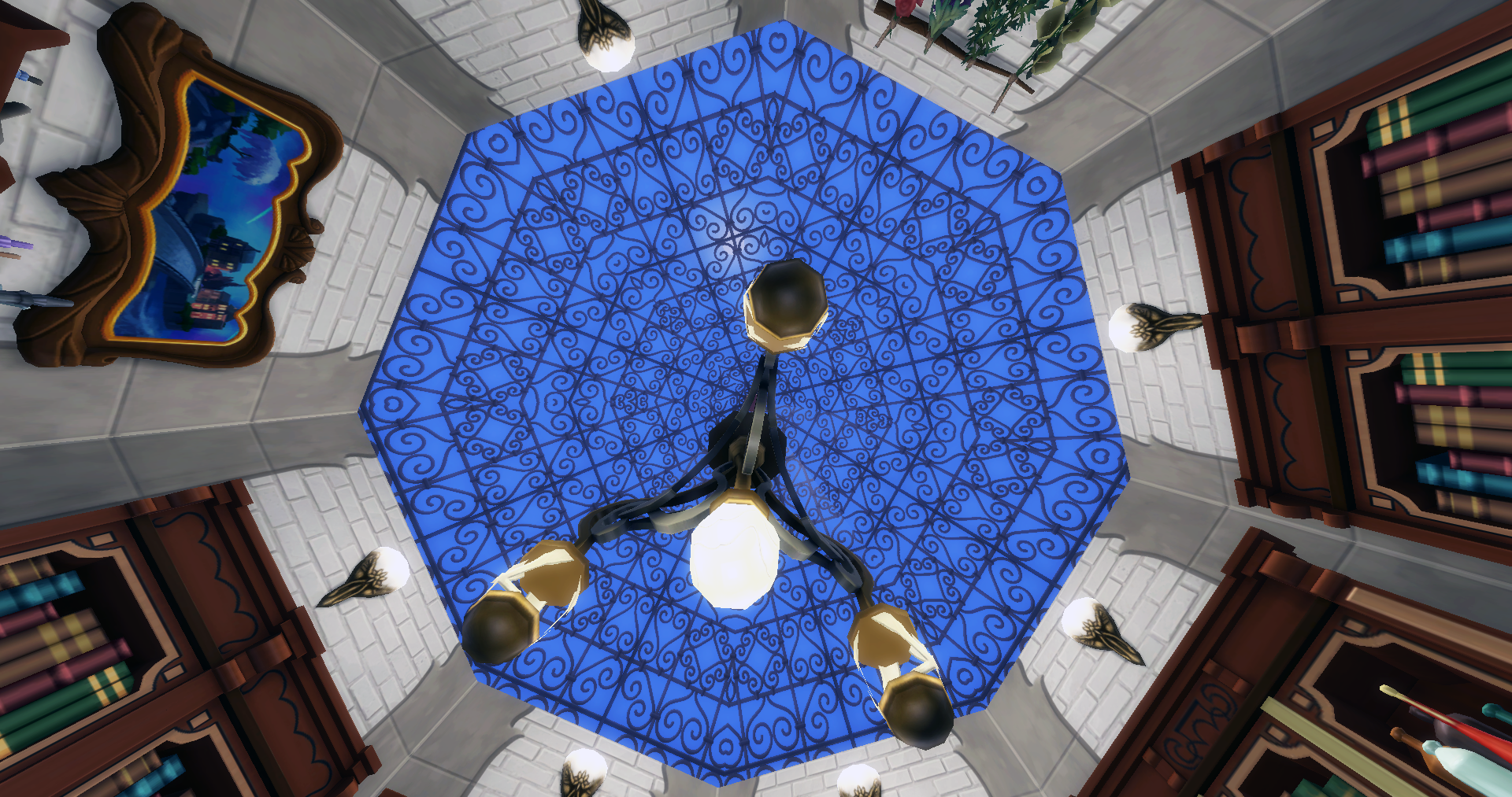 Glass ceiling of the magic cauldron room