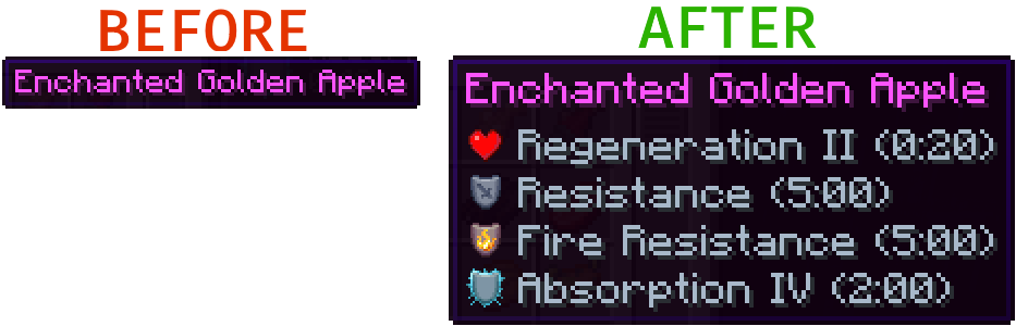 Tooltip comparison