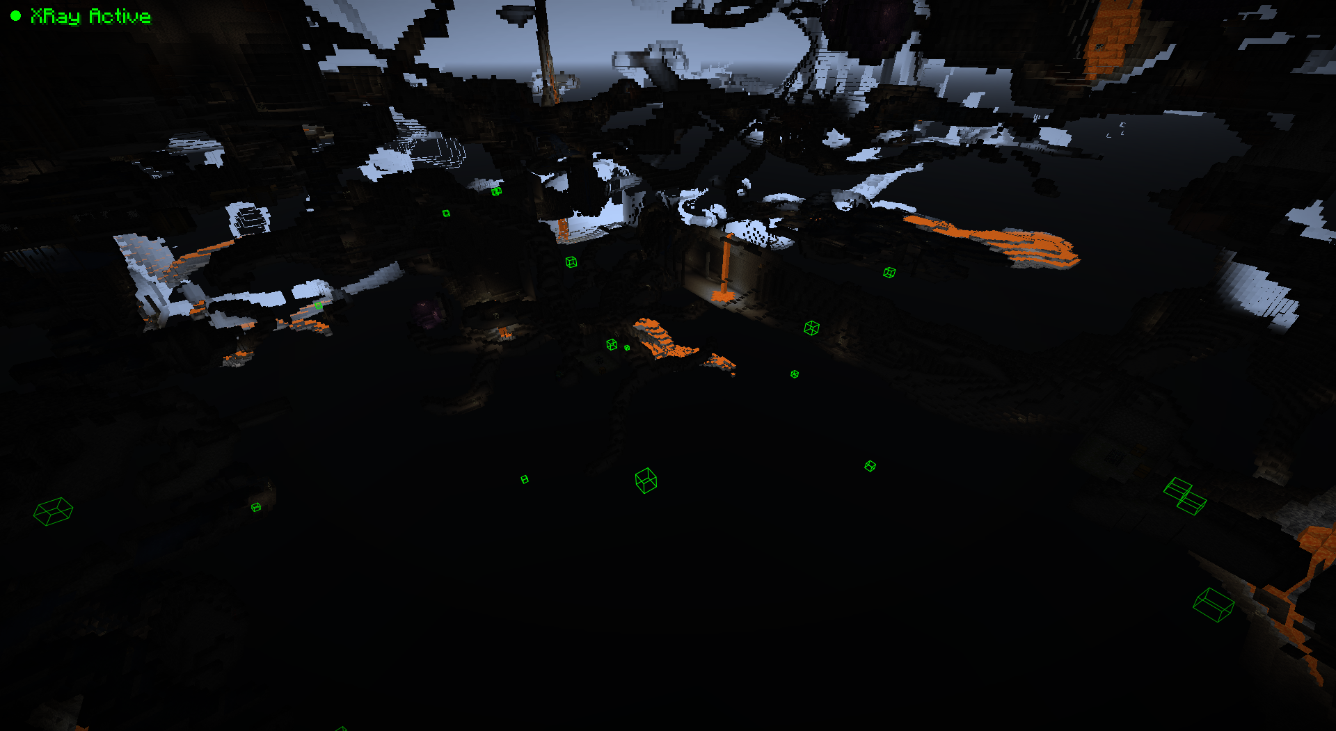 The screenshot was made using the Advanced XRay mod, ancient debris are all the light green cubes