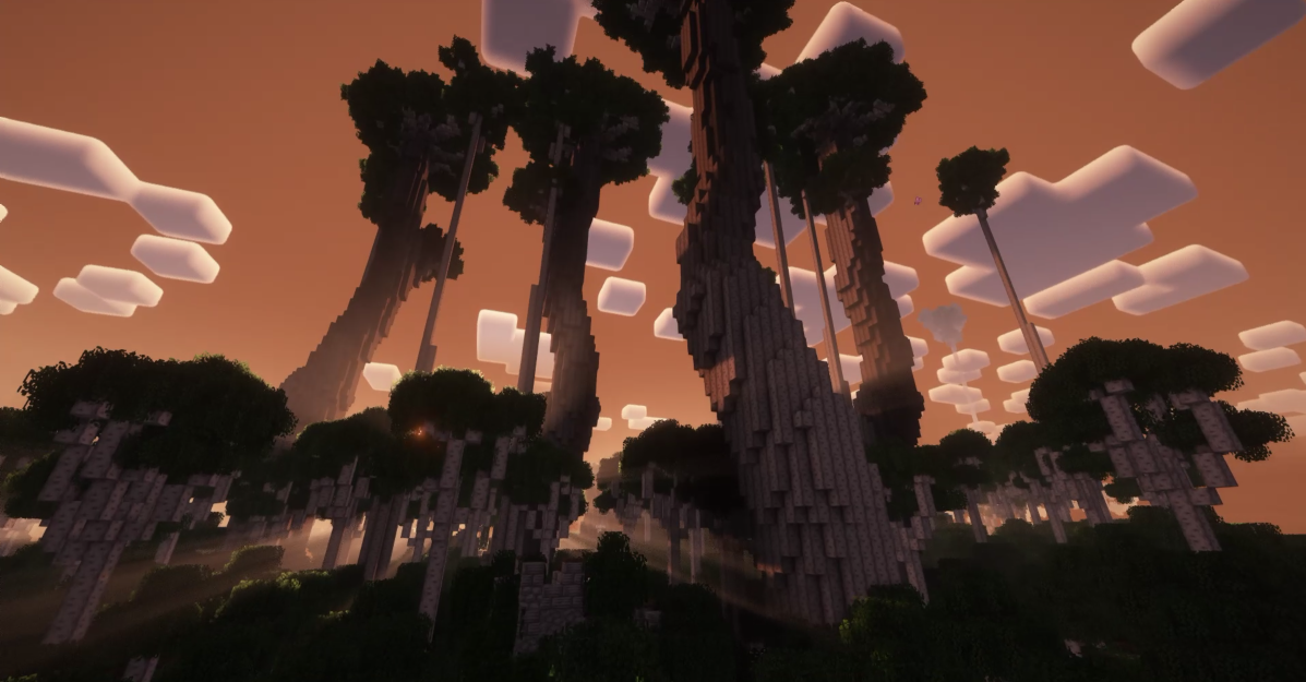 giant trees in a strange forest