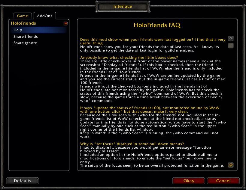 HoloFriends (continued) - World of Warcraft Addons - CurseForge