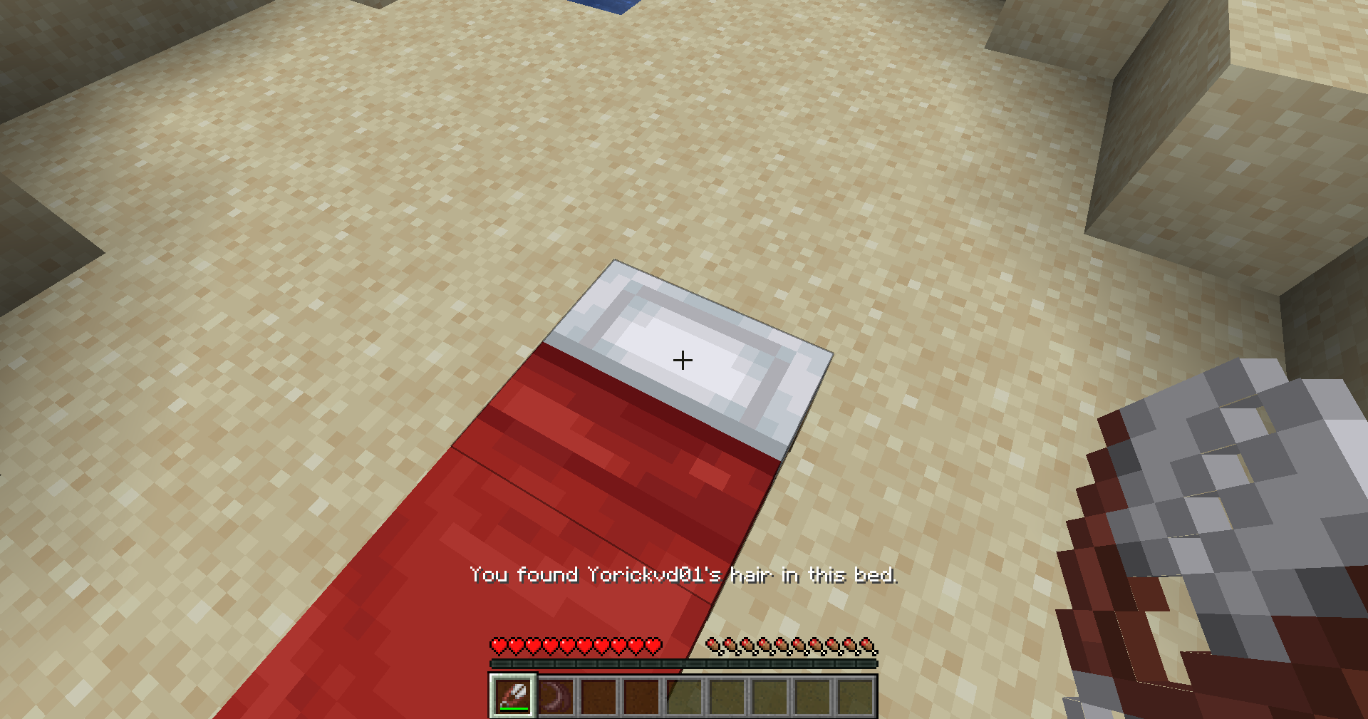 Thumbnail Use shears on a pillow a player has slept in to gather a sample of their hair!