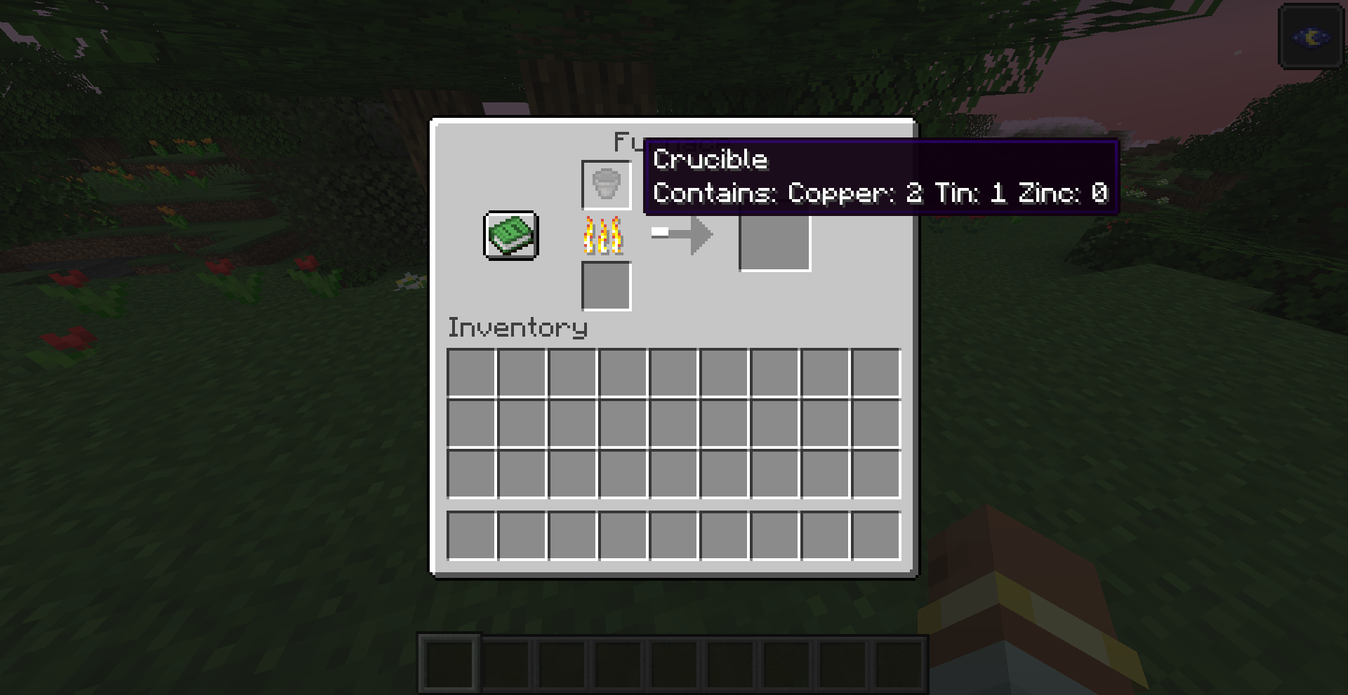 Тигель в печи