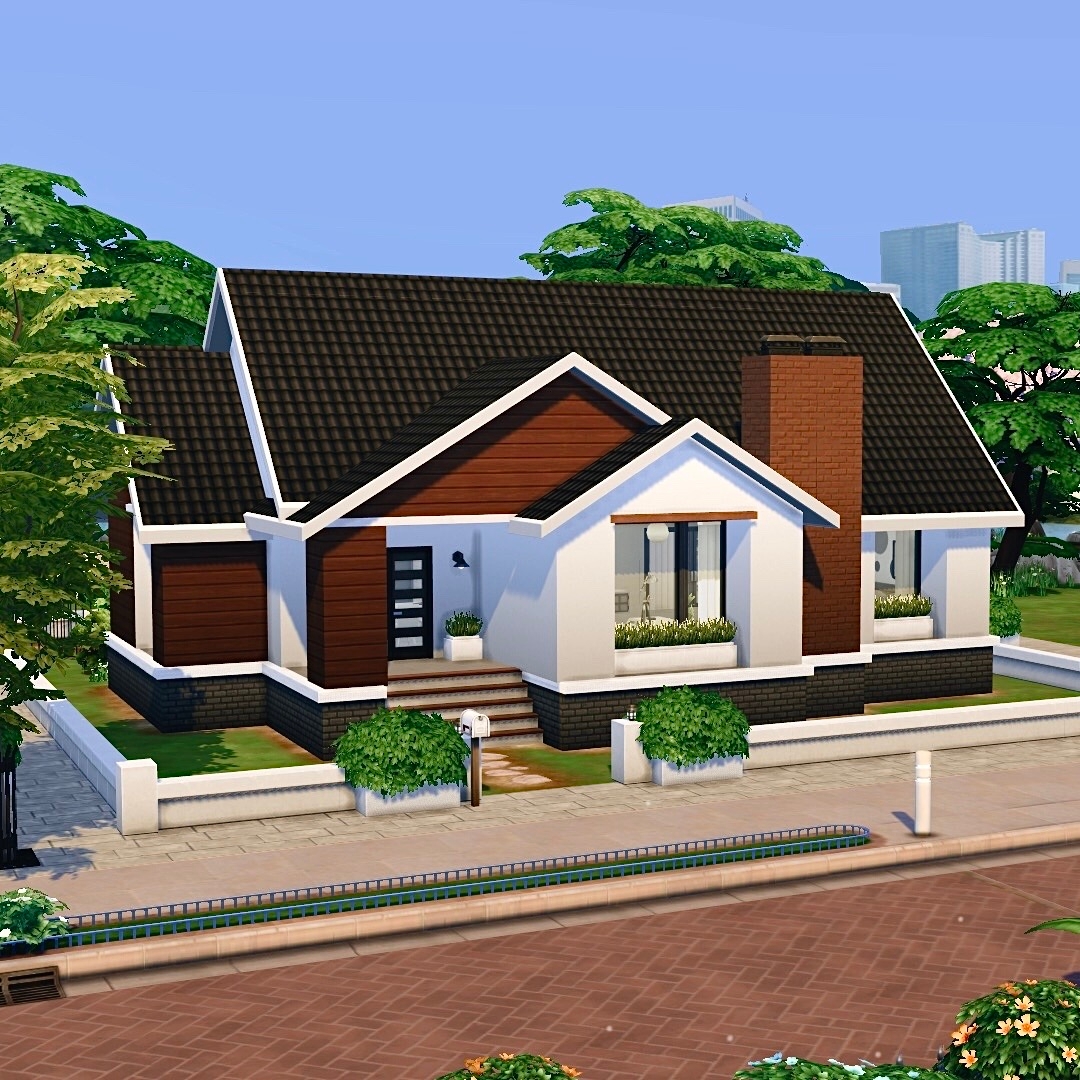 modern base game sims 4 house