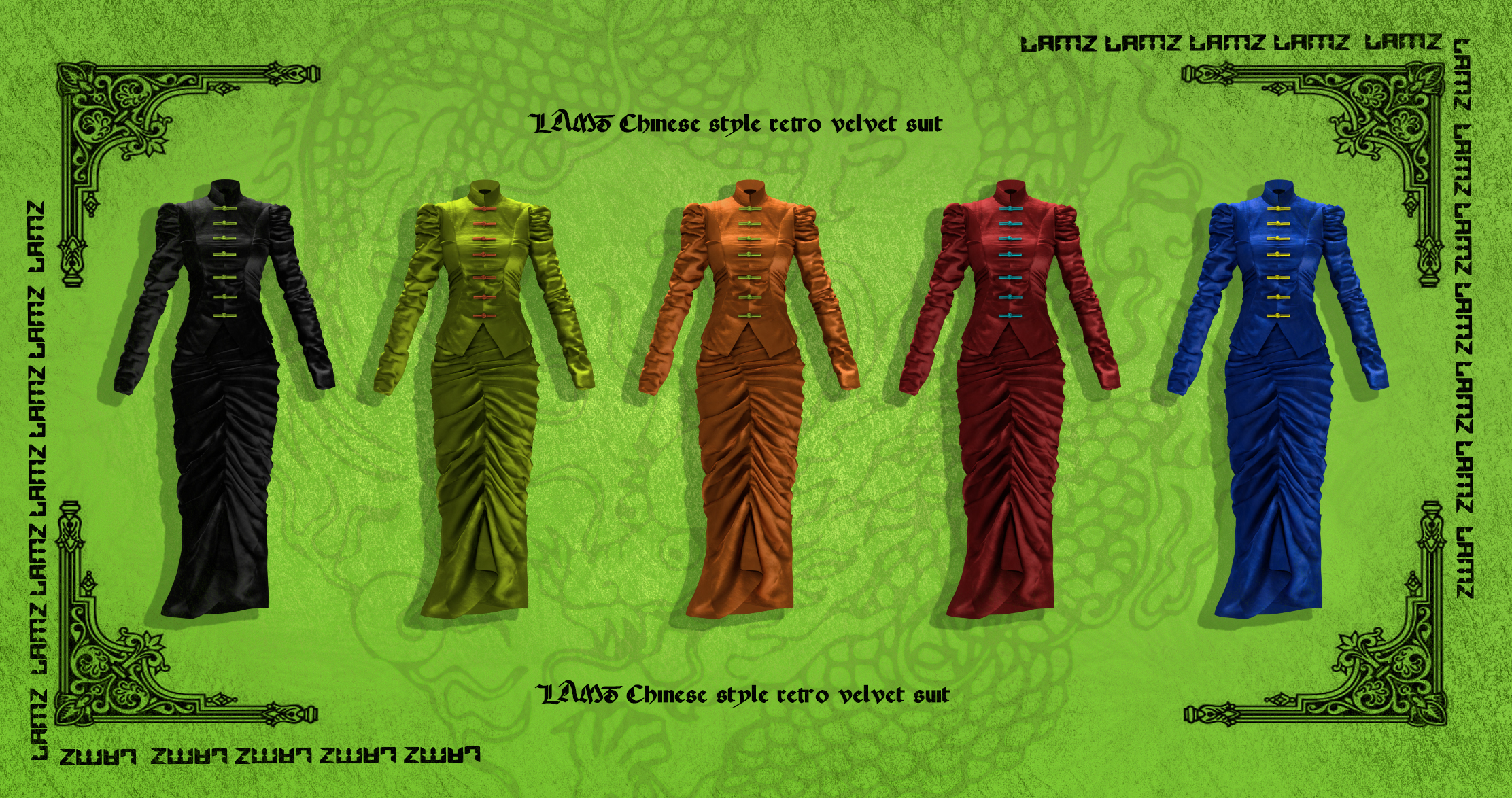 Chinese style retro velvet suit