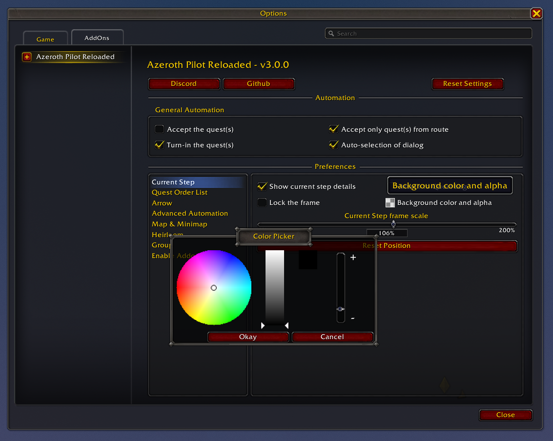 Color Picker Settings