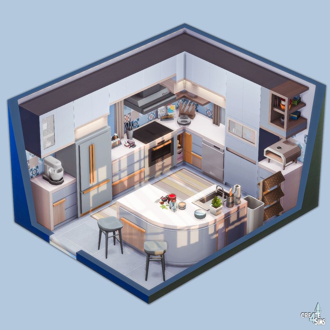 Blue Kitchen - Screenshots - The Sims 4 Rooms   Lots - Curseforge