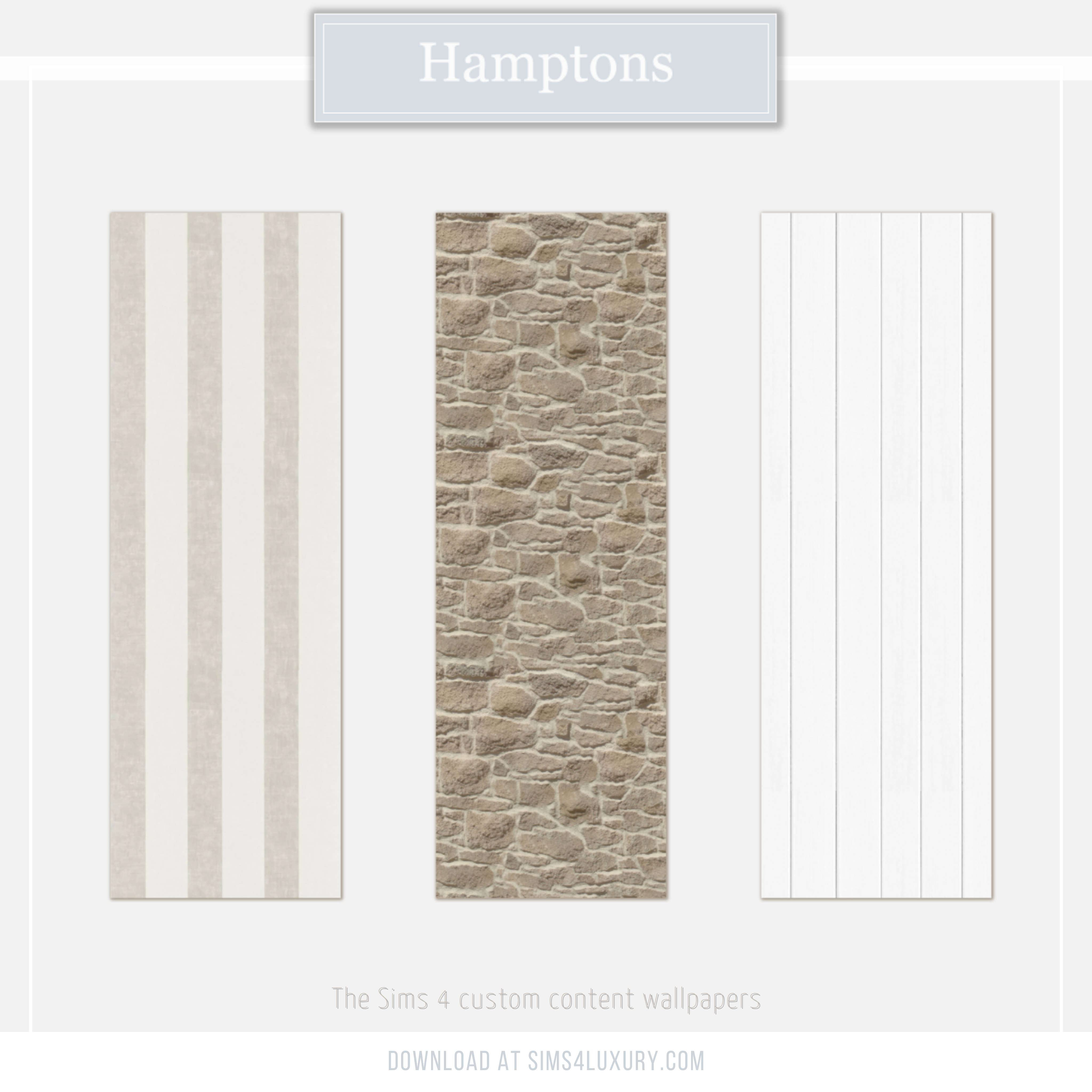 The Hamptons - Light grey wood panel - Wallpaper