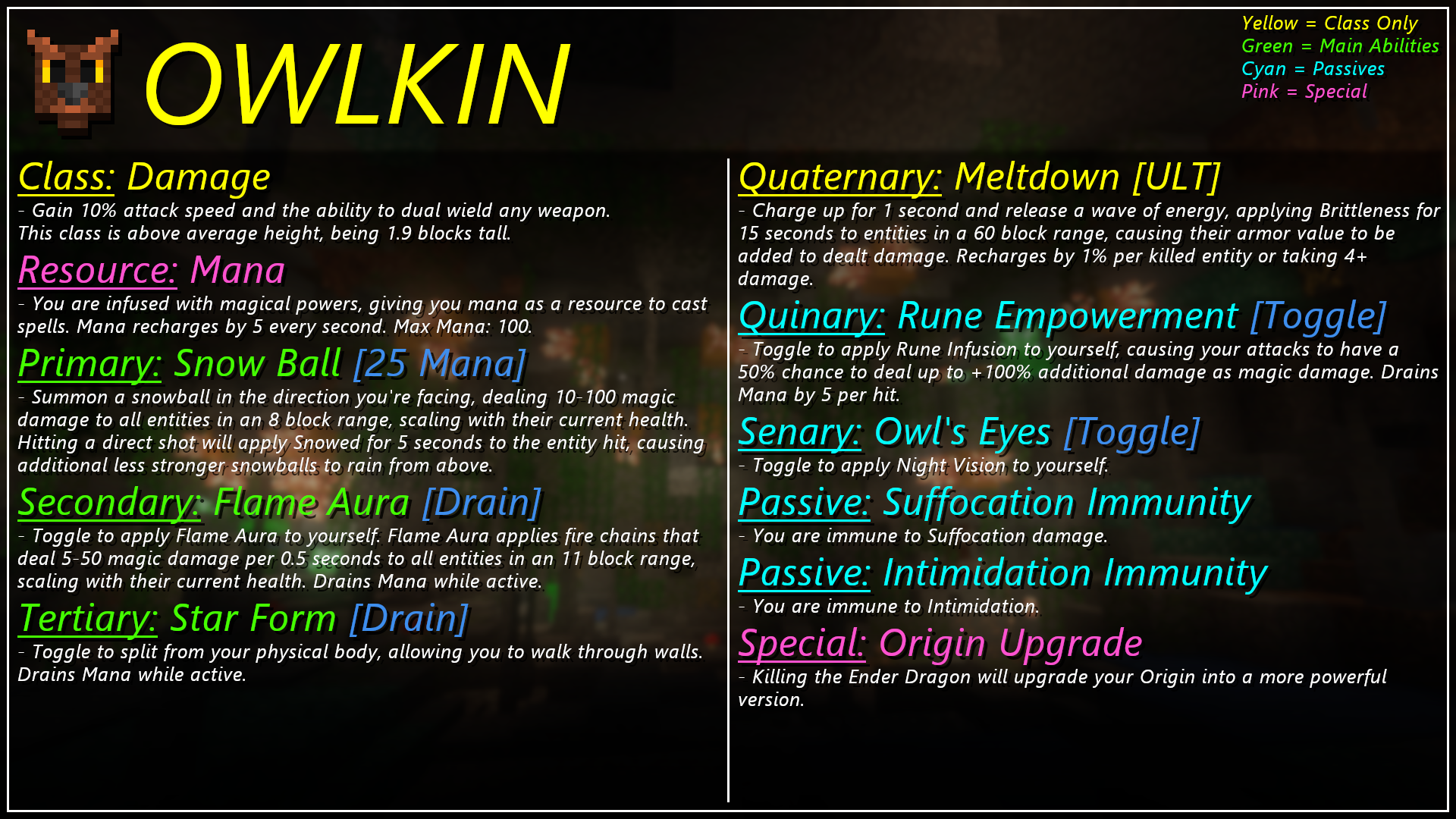 DPS Origin: Owlkin