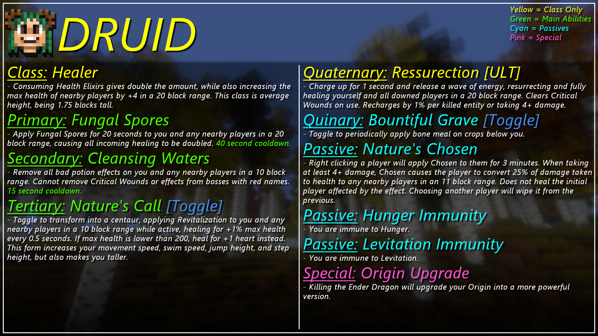 Healer Origin: Druid