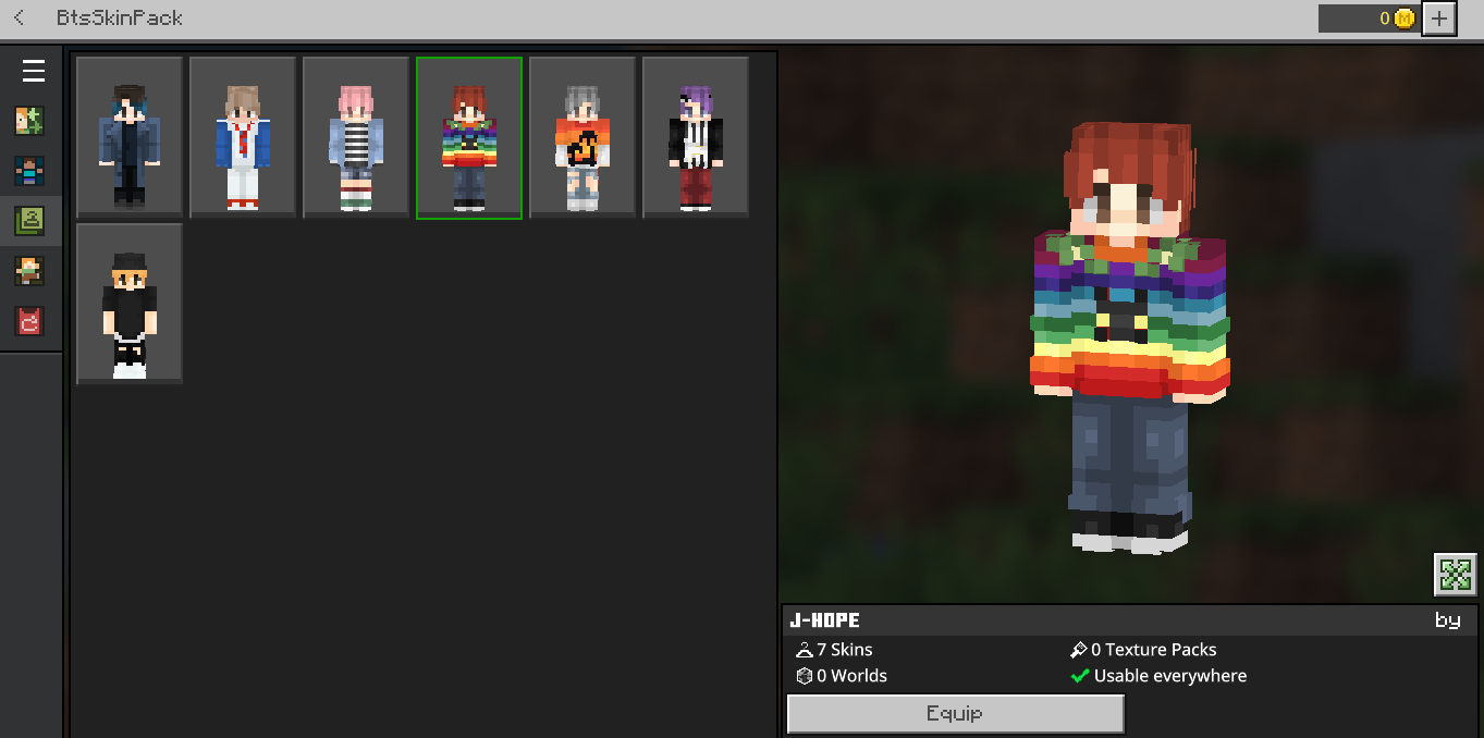 BTS Skin Pack - Screenshots - Minecraft Bedrock Addons - CurseForge